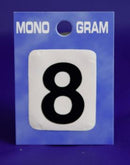 28mm Monogram Number 8 Black Self Adhesive Vinyl