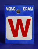 28mm Monogram Red Self Adhesive Vinyl Letter W