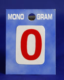 28mm Monogram Number 0 Red Self Adhesive Vinyl