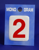 28mm Monogram Number 2 Red Self Adhesive Vinyl