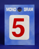 28mm Monogram Number 5 Red Self Adhesive Vinyl