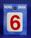 28mm Monogram Number 6 Red Self Adhesive Vinyl