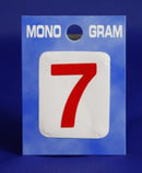 28mm Monogram Number 7 Red Self Adhesive Vinyl