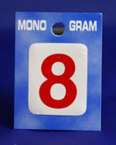 28mm Monogram Number 8 Red Self Adhesive Vinyl