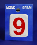 28mm Monogram Number 9 Red Self Adhesive Vinyl