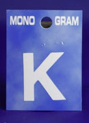 28mm Monogram White Self Adhesive Vinyl Letter 'K'