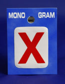 28mm Monogram Red Self Adhesive Vinyl Letter X