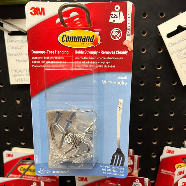 3M Command Small Clear Wire Hooks with Clear Strips 17067CLR