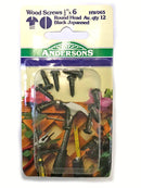 Andersons Wood Screws ½” x 6 Round Head Black Japanned
