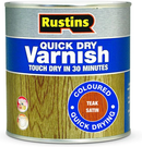 Rustins Quick Dry Coloured Varnish Satin Teak 500ml