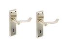 Securit Brushed Nickel Scroll Lock Handles (1 Pair) 150mm