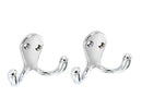 Securit Double Robe Hooks Pack of 2 Chrome Plated 70mm