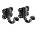 Securit Antique Black Coat Hooks 50mm Pack of 2