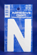 3 Inch Digit Letter N White Self Adhesive Vinyl