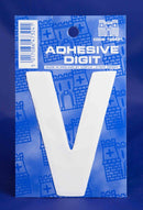 3 Inch Digit Letter V White Self Adhesive Vinyl Letters