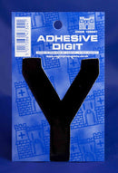 3 Inch Digit Letter Y Black Self Adhesive Vinyl