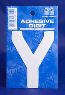 3 Inch Digit Letter Y White Self Adhesive Vinyl