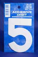 3 Inch Digit Number 5 White Self Adhesive Vinyl