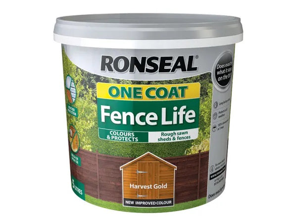 Ronseal One Coat Fence Life Harvest Gold 5 Litres