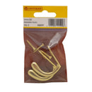 Centurion 37mm Brassed Die Cast Wardrobe Hooks Pack of 2