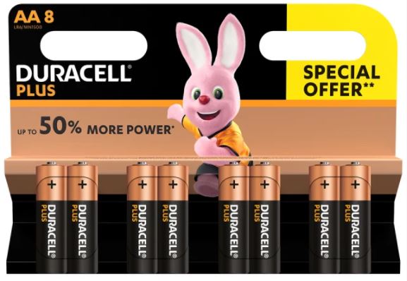 Duracell Plus - AA Batteries - Pack of 8