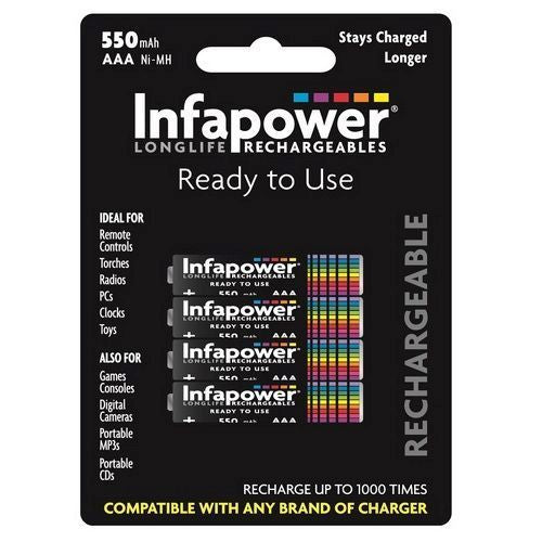 Infapower AAA 550mAh Battery - Pack of 4