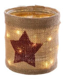 Lumineo 40 LED Glass Decoration Bottle Jute Red Star