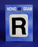 28mm Monogram Letter R Black Self Adhesive Vinyl