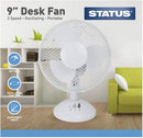 Status 9 inch White Desktop Fan