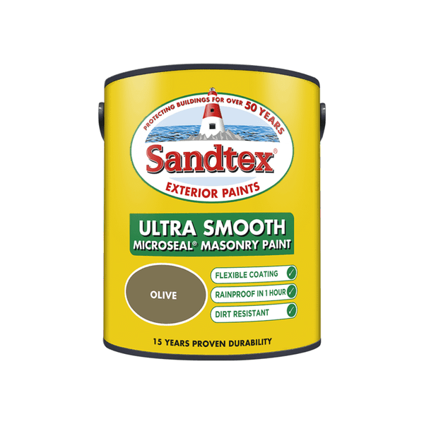 Sandtex Ultra Smooth Olive Masonry Paint 5 Litres