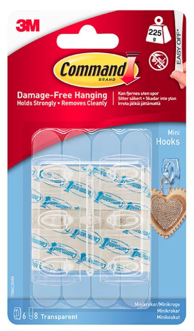 3M Command Hooks Mini Hooks 17006CLR