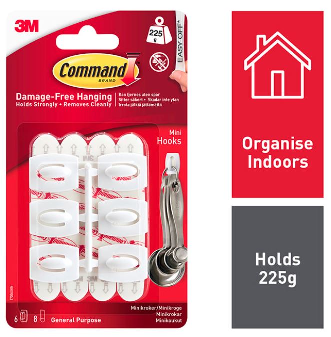 3M Command Hooks Mini Hooks 17006UK