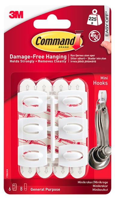 3M Command Hooks Mini Hooks 17006UK