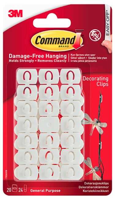3M Command Clips for Fairy Lights 17026