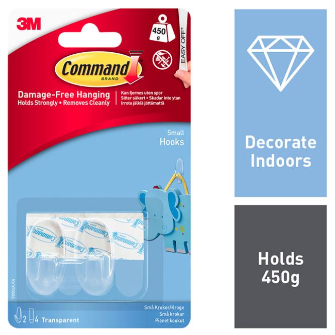 3M Command Hooks Clear Hooks 17092 CLR