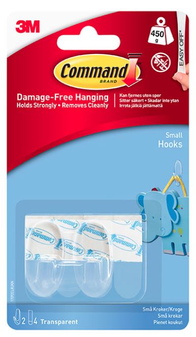 3M Command Hooks Clear Hooks 17092 CLR