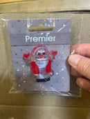 Premier Flashing LED light Father Christmas Lit Pin Badge