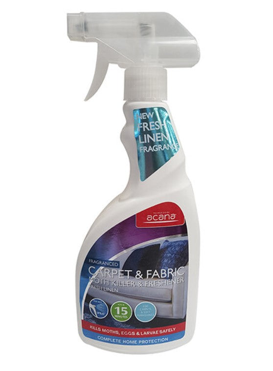 Acana Carpet & Fabric Moth Killer & Freshener Fresh Linen 500ml Spray