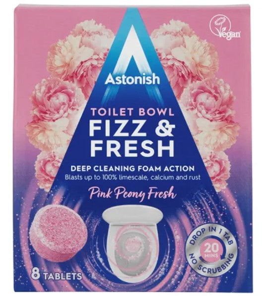 Astonish Toilet Bowl Fizz & Fresh Tablets Pink Peony Fresh