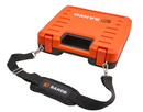 Bright orange and black Bahco carrying case with a black shoulder strap, shown on a plain white background.
