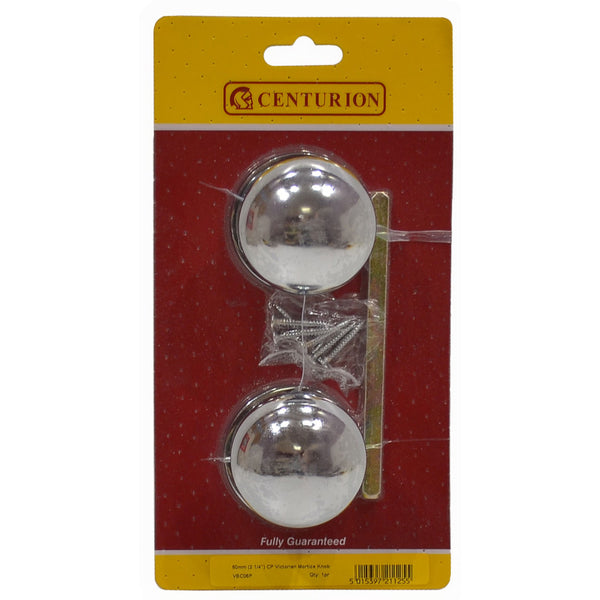 Centurion Chrome Plated Victorian Mortice Knob 60mm