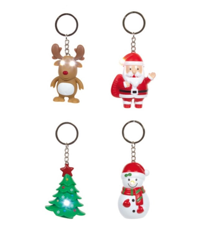 Premier Father Christmas LED With Sound Keyring