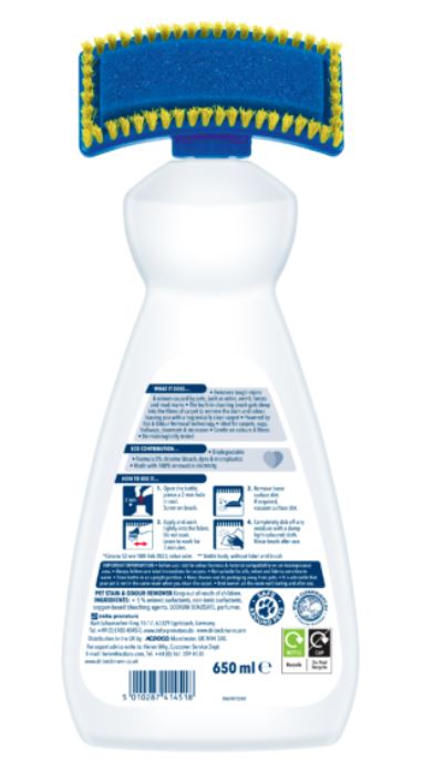 Dr Beckmann Pet Stain and Odour Remover 650ml