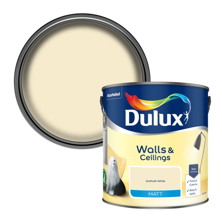 Dulux Rich Matt Daffodil White Emulsion Paint 2.5 Litres