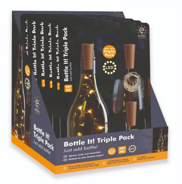 Eureka Bottle It! Warm White LED String Lights Triple Pack