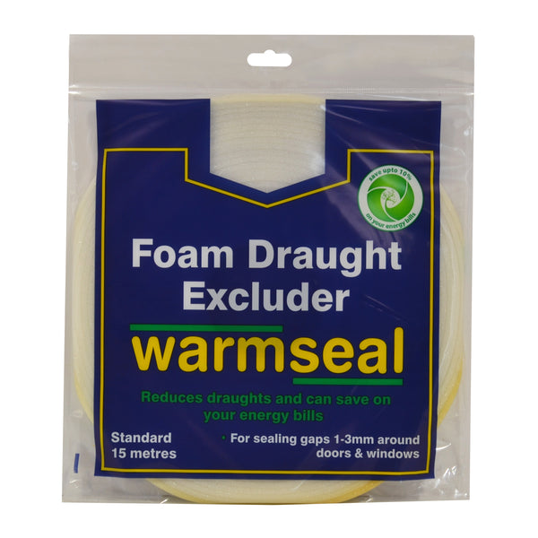 Warmseal G71201 PVC Foam Draught Excluder White 15m