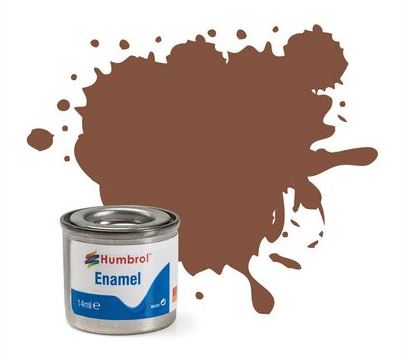 Humbrol Enamel Paint No.186 Brown Matt 14ml