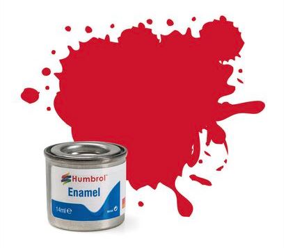 Humbrol Enamel Paint No.220 Italian Red Gloss 14ml