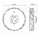 Technical drawing of a circular component with dimensions