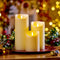 Premier Pack of 3 Remote Controlled LED Battery Flickabright Flameless Candles